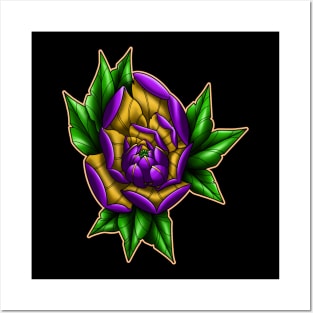 peony purple Posters and Art